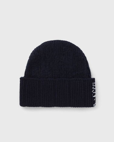 Beanie Marni Ribbed Knit Beanie with Contrast Stitching Mornarica | CLZC0170Q0-00B90, 2