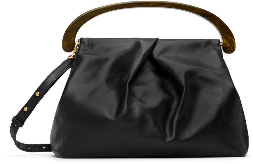 Torbica Dries Van Noten Dries Van Noten Large Leather Top Handle Bag Črna | 252-011525-195