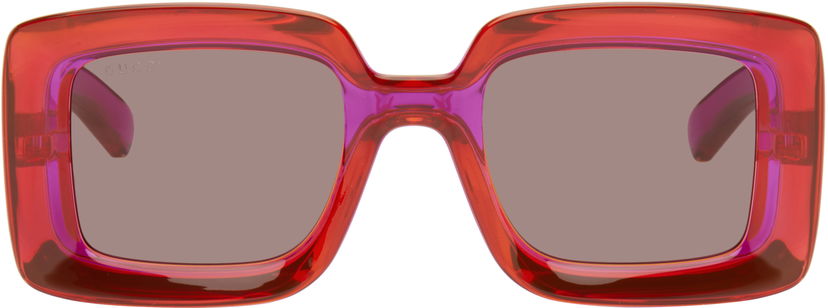 Sončna očala Gucci Gucci Sunset Boulevard Rectangular Sunglasses Rdeča | GG1718S-004