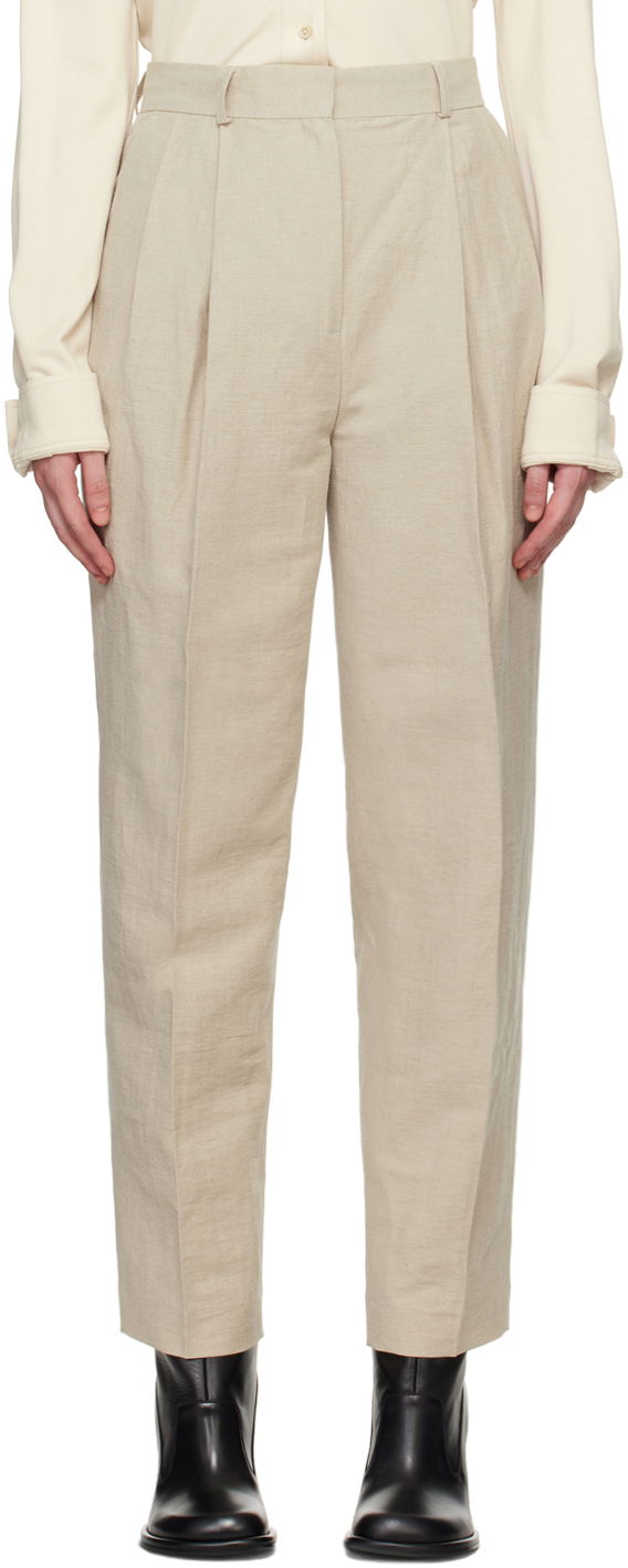 Hlače TOTEME Double-Pleated Trousers Bež | 243-WRB847-FB0196, 0