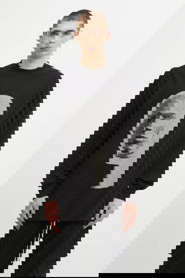 Majica Rick Owens Rick Owens DRKSHDW Jumbo Long Sleeve T-Shirt with Print Črna | DU02E7261.RNEP1, 0