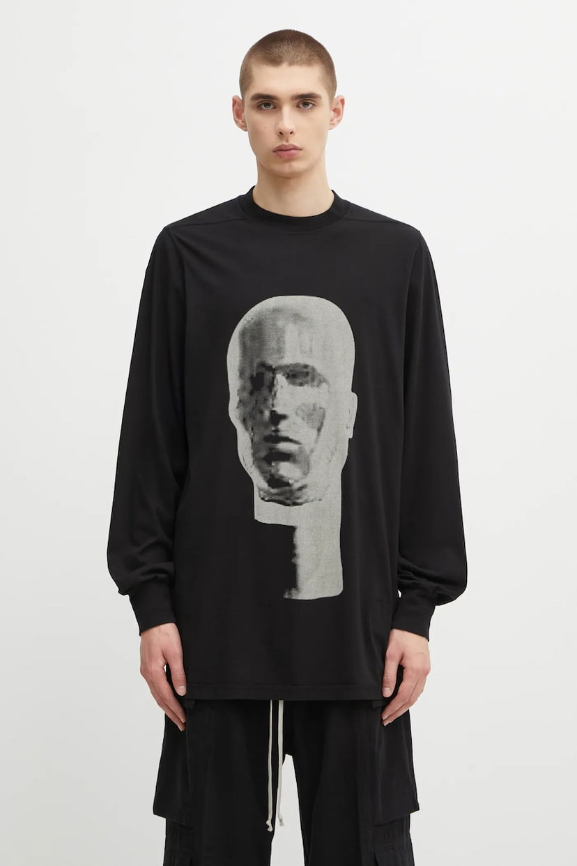 Majica Rick Owens Rick Owens DRKSHDW Jumbo Long Sleeve T-Shirt with Print Črna | DU02E7261.RNEP1