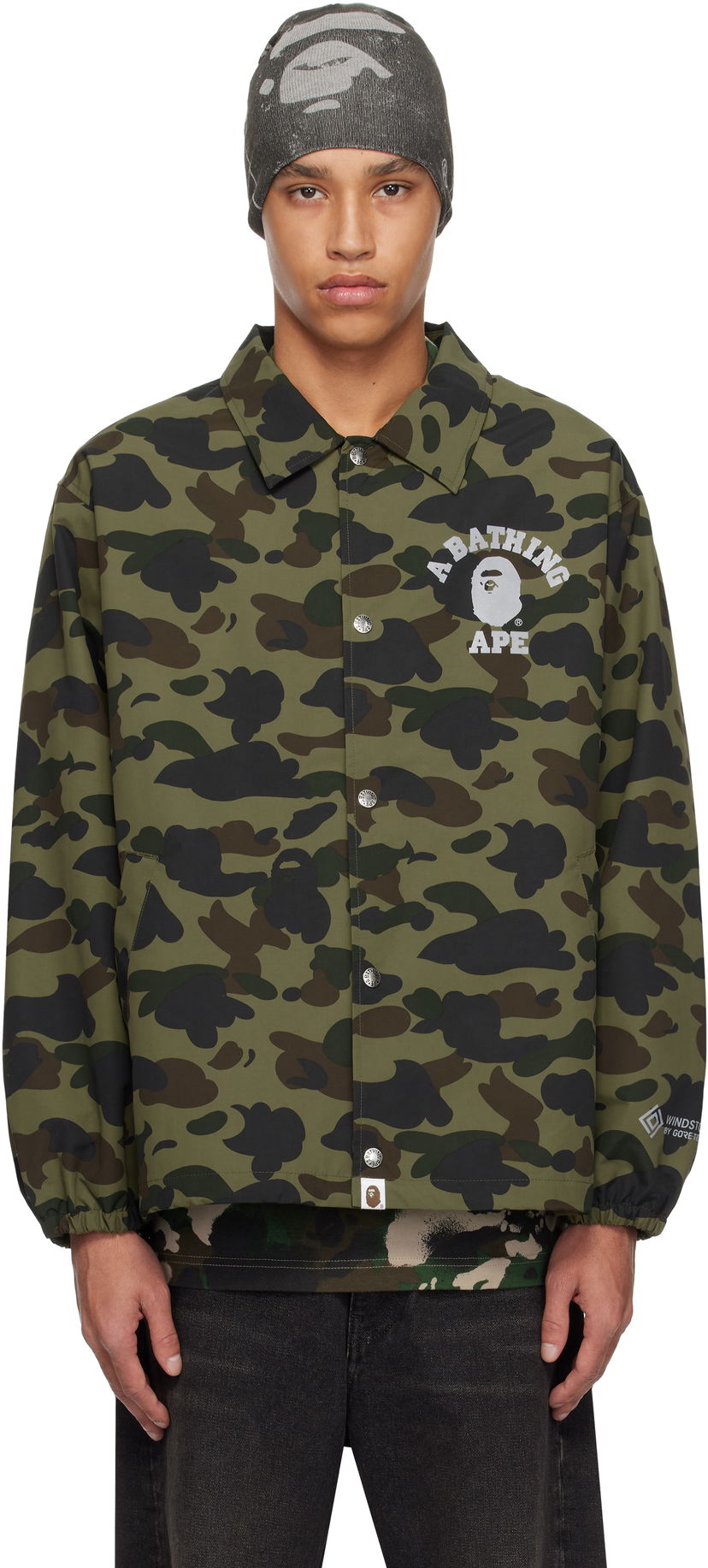 Vetrovka BAPE A Bathing Ape Gore-Tex Windstopper 1st Camo Coach Jacket Zelena | 001LJK701005M