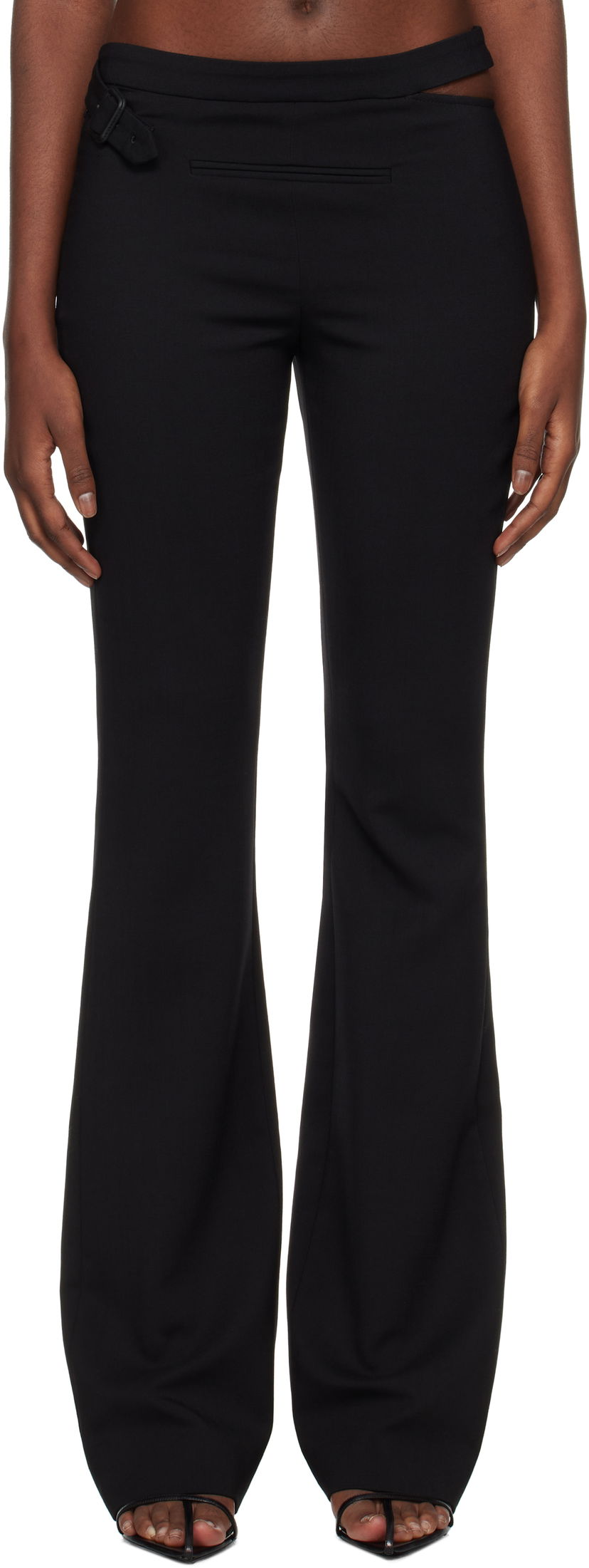 Hlače Courrèges Courrèges Tailored Slash Flare Trousers Črna | 424CPA265WO0113