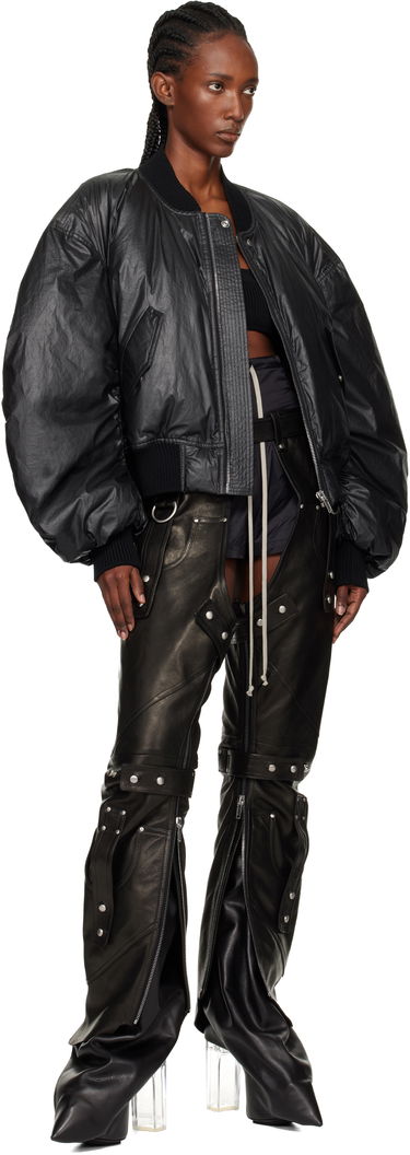 Hlače Rick Owens Concordians Leo Prothmann Edition Chaps Leather Trousers Črna | RO02E4436 LNV, 3