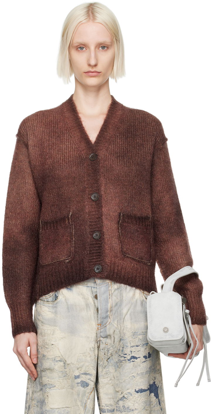 Pleteni pulover Acne Studios Sprayed Finish Cardigan Bordo | A60534-