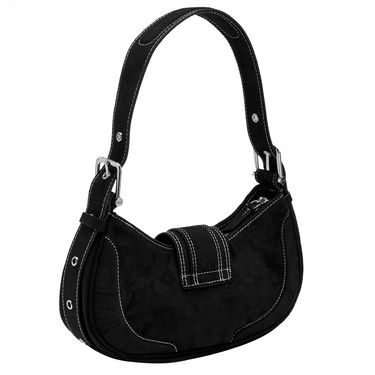 Torbica OSOI Denim Hobo Bag with Buckle Črna | 22FB050-02-01, 2