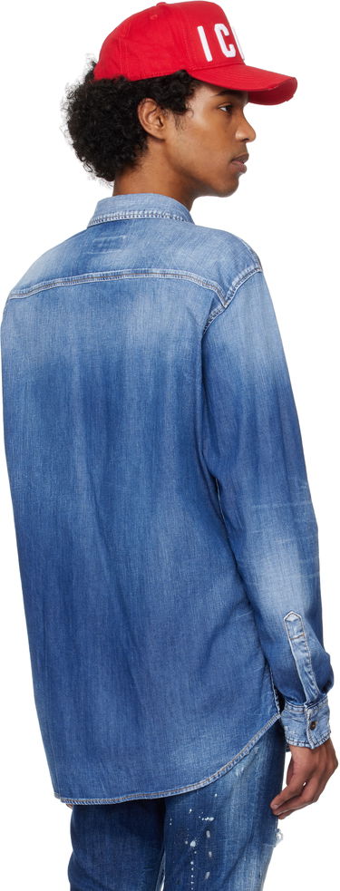 Srajce DSQUARED2 Dsquared2 Dan Worker Pocket Denim Shirt Modra | S74DM0904_S30341, 2