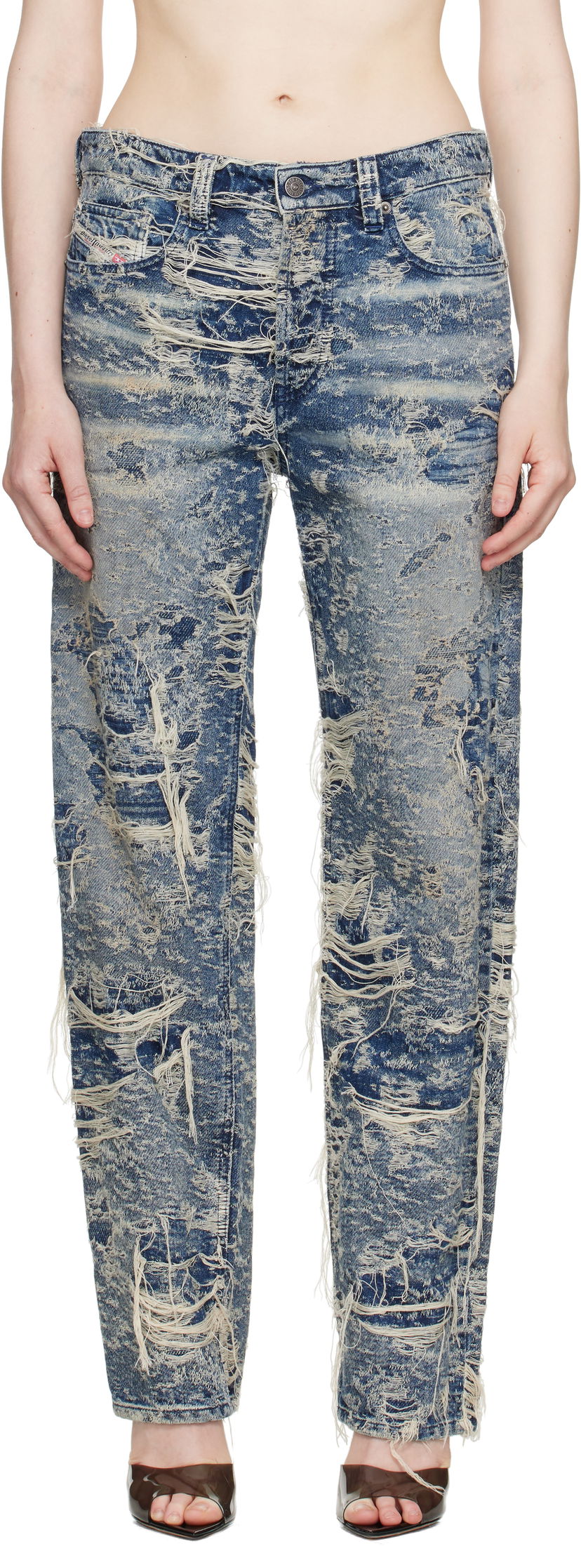 Kavbojke Diesel Diesel 1988 D-Ark Regular Fit Distressed Jeans Modra | A19193 09M04