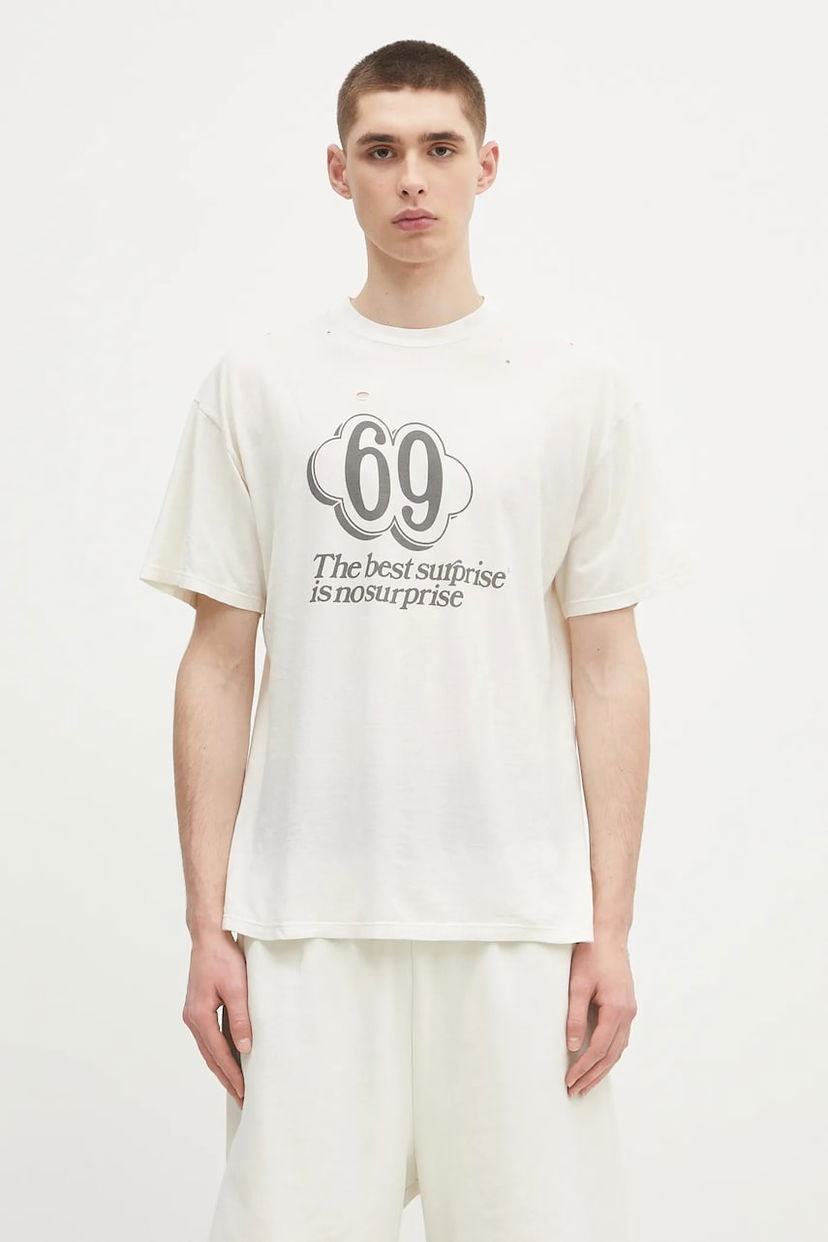 Majica Aries Aries Destroyed 69 SS Graphic T-Shirt Bela | AR6006903