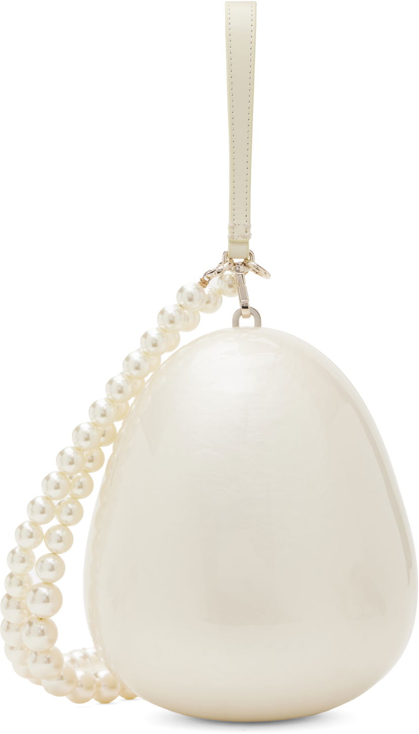 Torbica Simone Rocha Simone Rocha Large Pearl Egg Handbag Bela | BAG70CB-M 0773