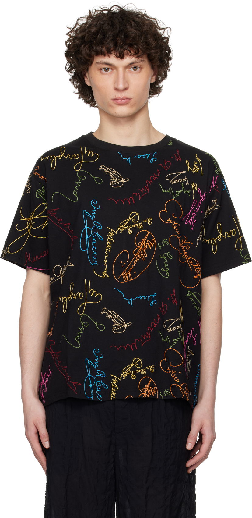 Majica Bode Bode Signature Scrawl Boxy T-Shirt Črna | MRS25CS050