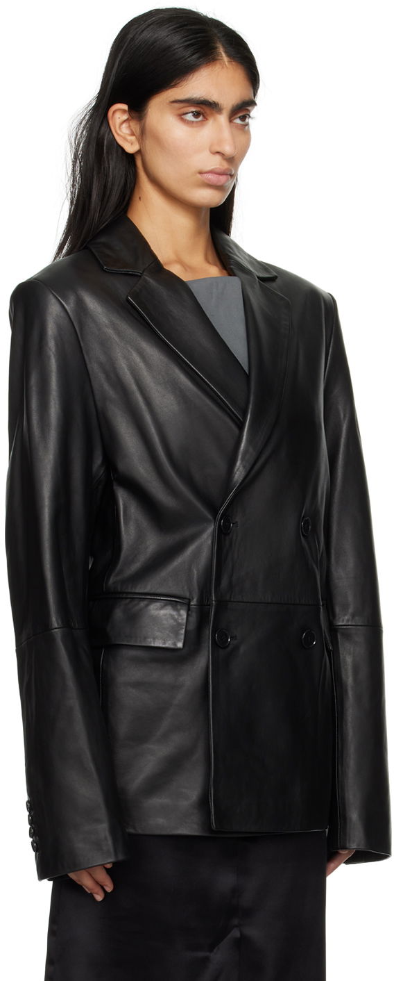 Jakna Loulou de Saison Loulou de Saison Davao Double-Breasted Leather Jacket Črna | DAVAO, 1