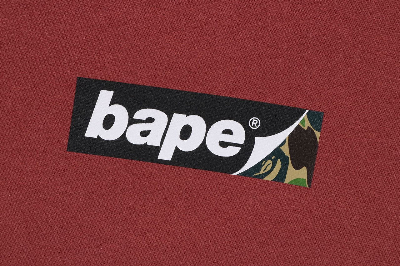 Pulover BAPE A Bathing Ape Smooth Logo Relaxed Fit Hoodie Size M Rdeča | 001PPJ201005M-BRG, 1