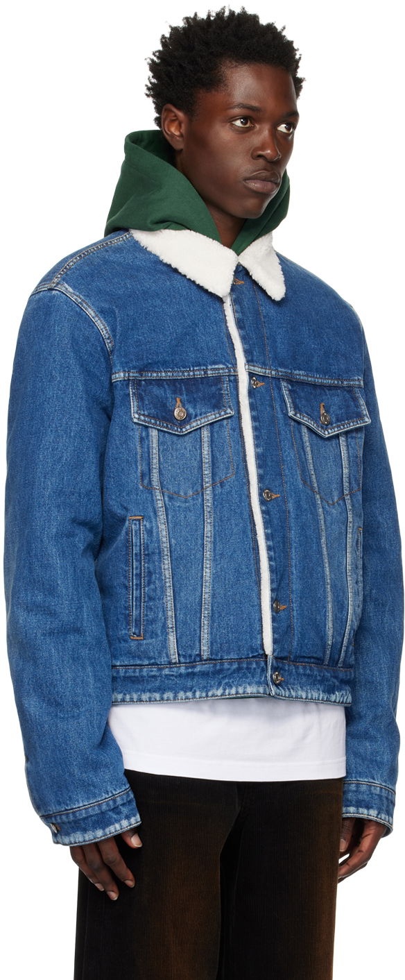 Jakna We11done We11done Regular-Fit Sherpa Denim Jacket Modra | WD-DJ3-22-362-U-BL, 1