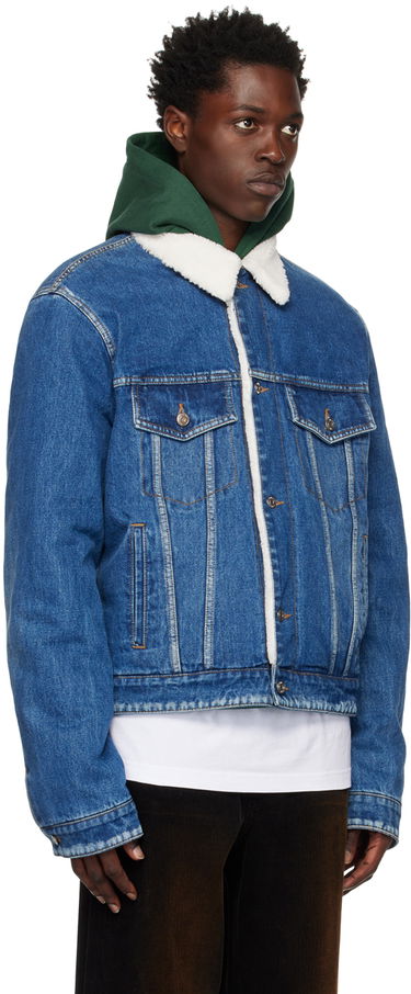 Jakna We11done We11done Regular-Fit Sherpa Denim Jacket Modra | WD-DJ3-22-362-U-BL, 1