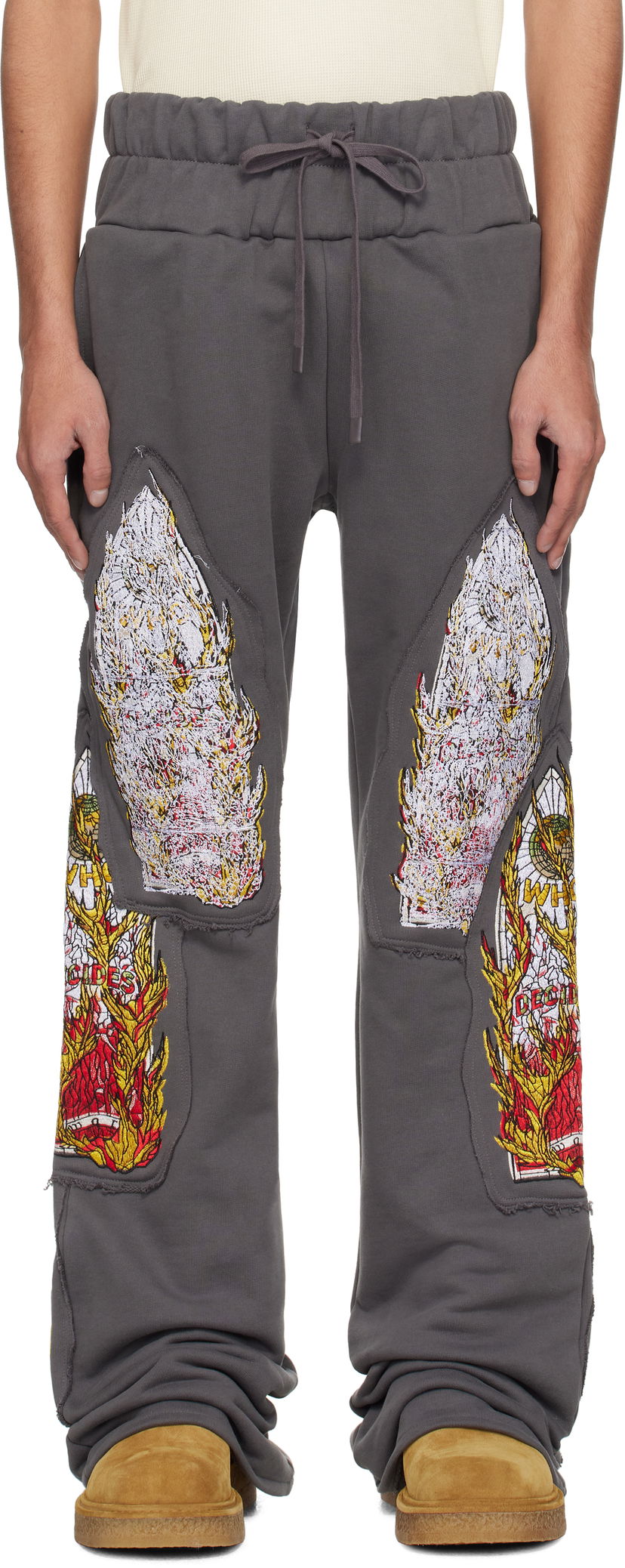 Trenirka Who Decides War Who Decides War Triple Flame Glass Sweatpants Siva | 1121110021SS25