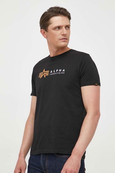 Majica Alpha Industries Alpha Label T Črna | 118502.03, 0