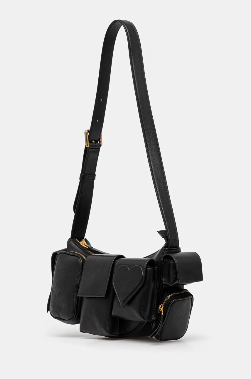 Torbice za okoli pasu Fiorucci Multi-Pocket Leather Waist Bag Črna | U01FPABA123LE04BK01, 1