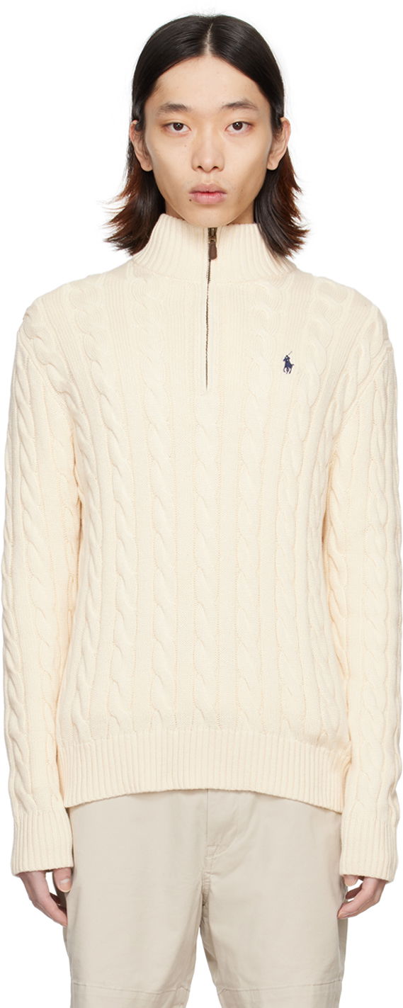 Pleteni pulover Polo by Ralph Lauren Embroidered Sweater Bež | 710810841015