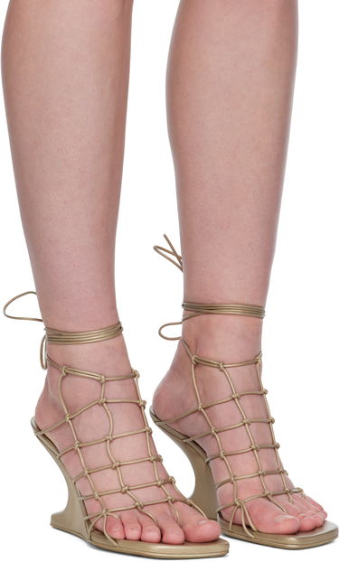 Modni dodatki Rick Owens Rick Owens Hollywood Web Cantilever Heeled Sandals Kovinski | RO01E7856 LLPM, 3
