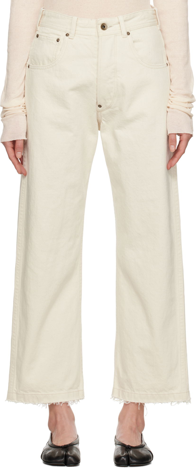 Kavbojke Maison Margiela Maison Margiela Frayed Jeans Bela | S50LA0240 M30026