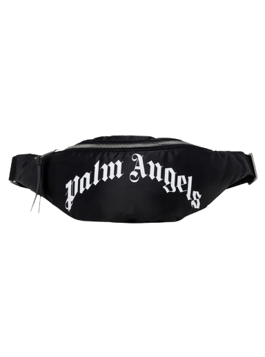 Torbice za okoli pasu Palm Angels Curved Logo Waist Bag Črna | PMNO004C99FAB0011001