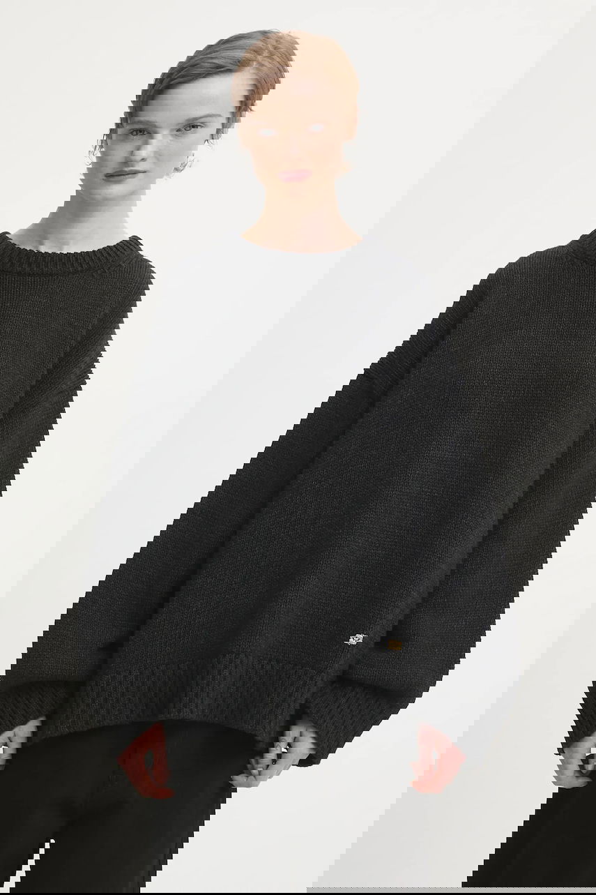 Pleteni pulover GANNI Chunky Wool Mix Siva | K2610, 0