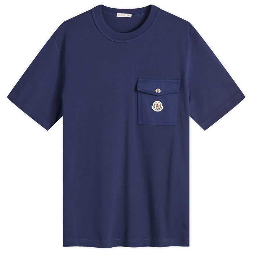 Majica Moncler Moncler Heavy Cotton Pocket Tee, Size Small Mornarica | 8C000-32-89AVF-7A9