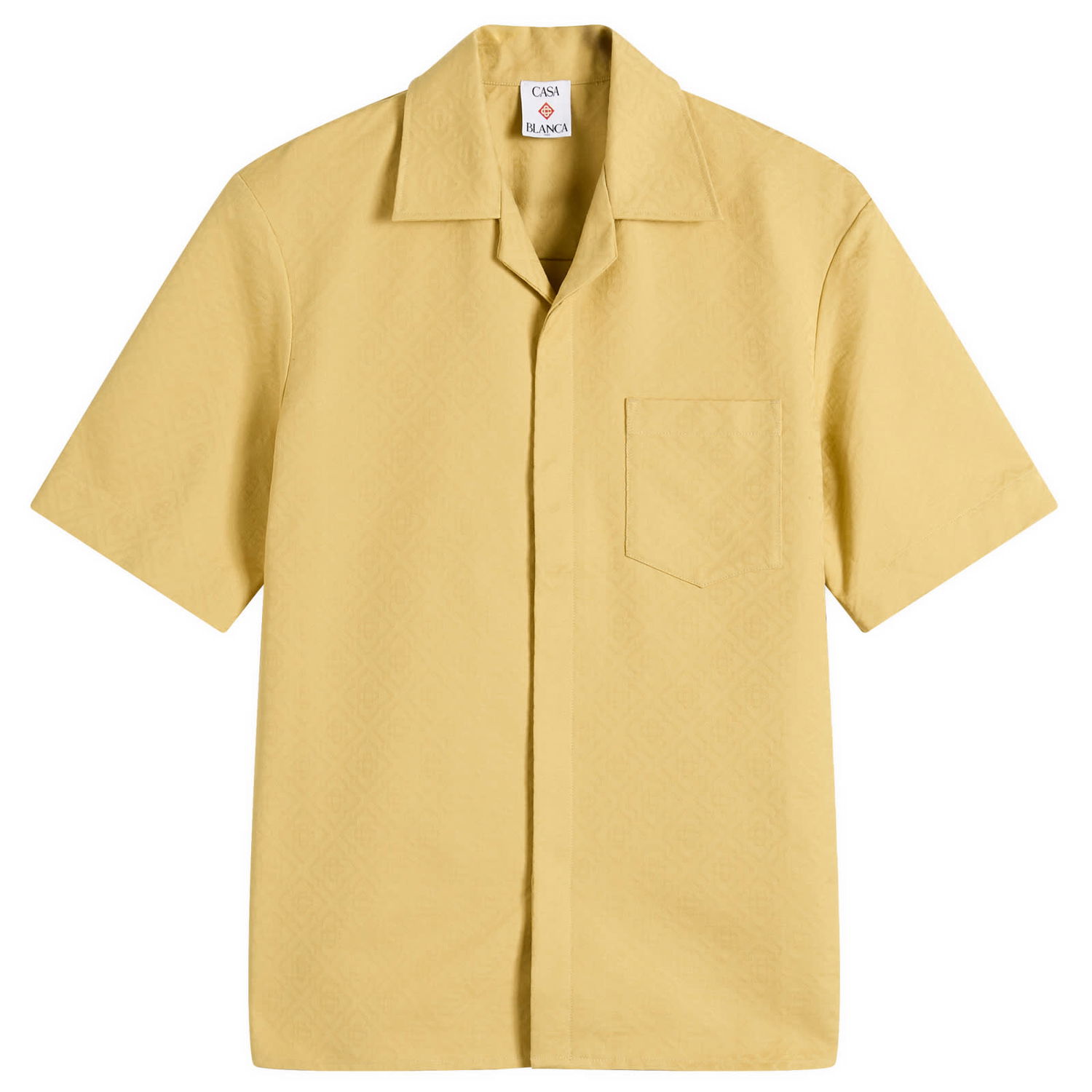 Srajce Casablanca Casablanca Jacquard Monogram Short Sleeve Shirt, Size Large Rumena | MPF25-SH-167-01, 1