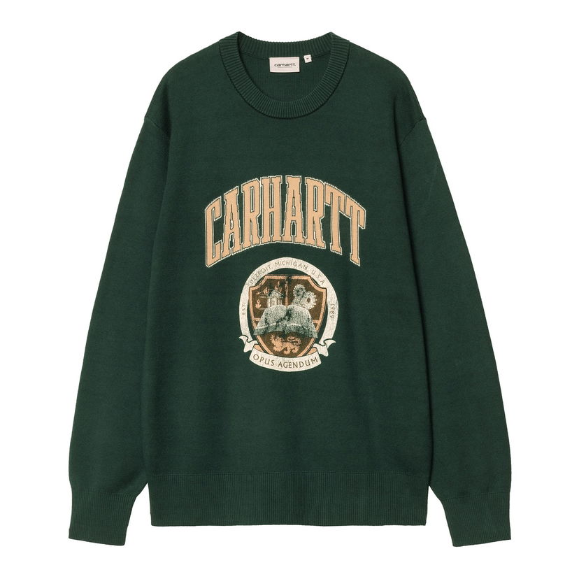 Pleteni pulover Carhartt WIP Carhartt WIP Library College Sweater Zelena | I034521_9