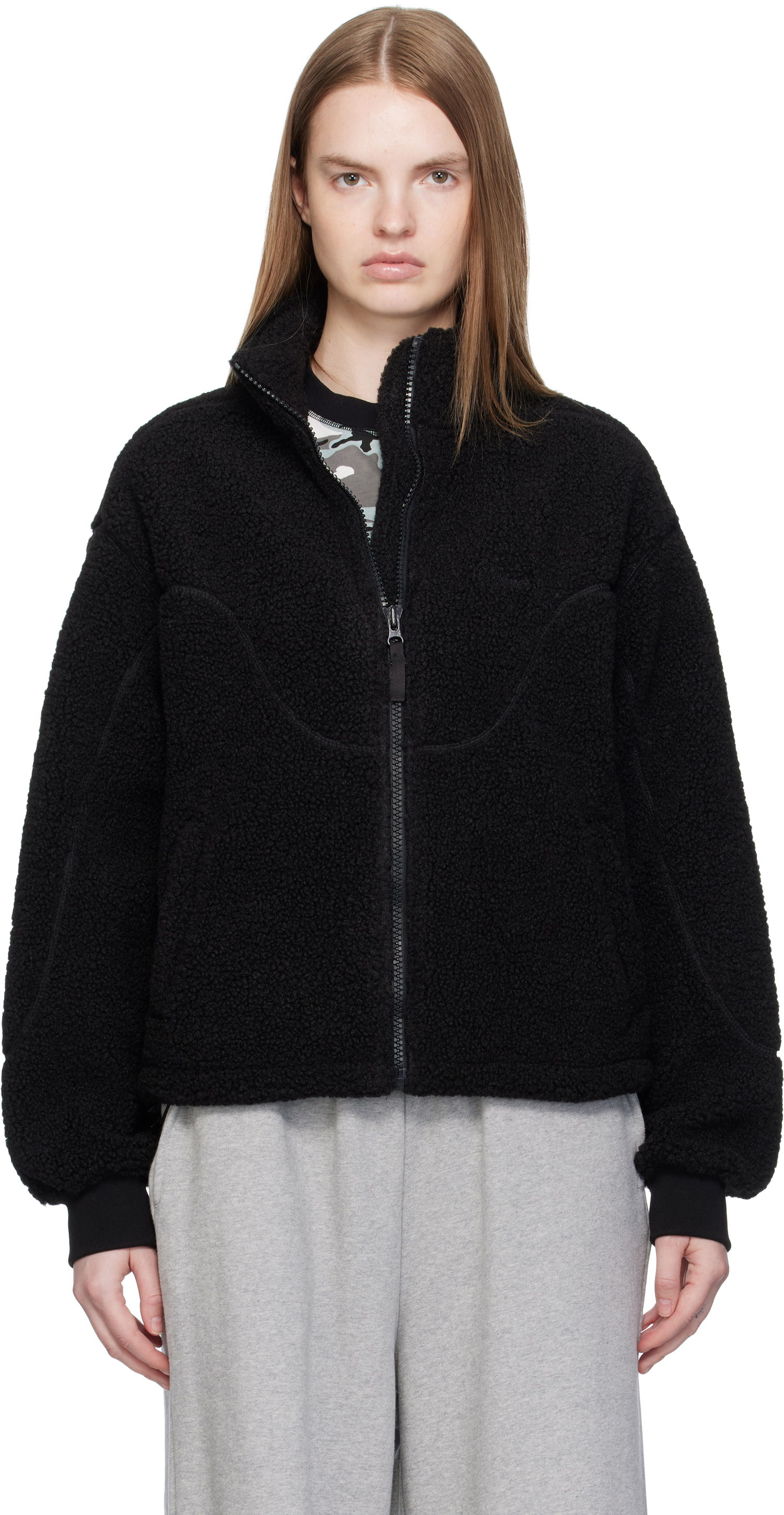 Jakna Dime Dime Polar Fleece Sherpa Zip Jacket Črna | DIMEFA258BLK, 0