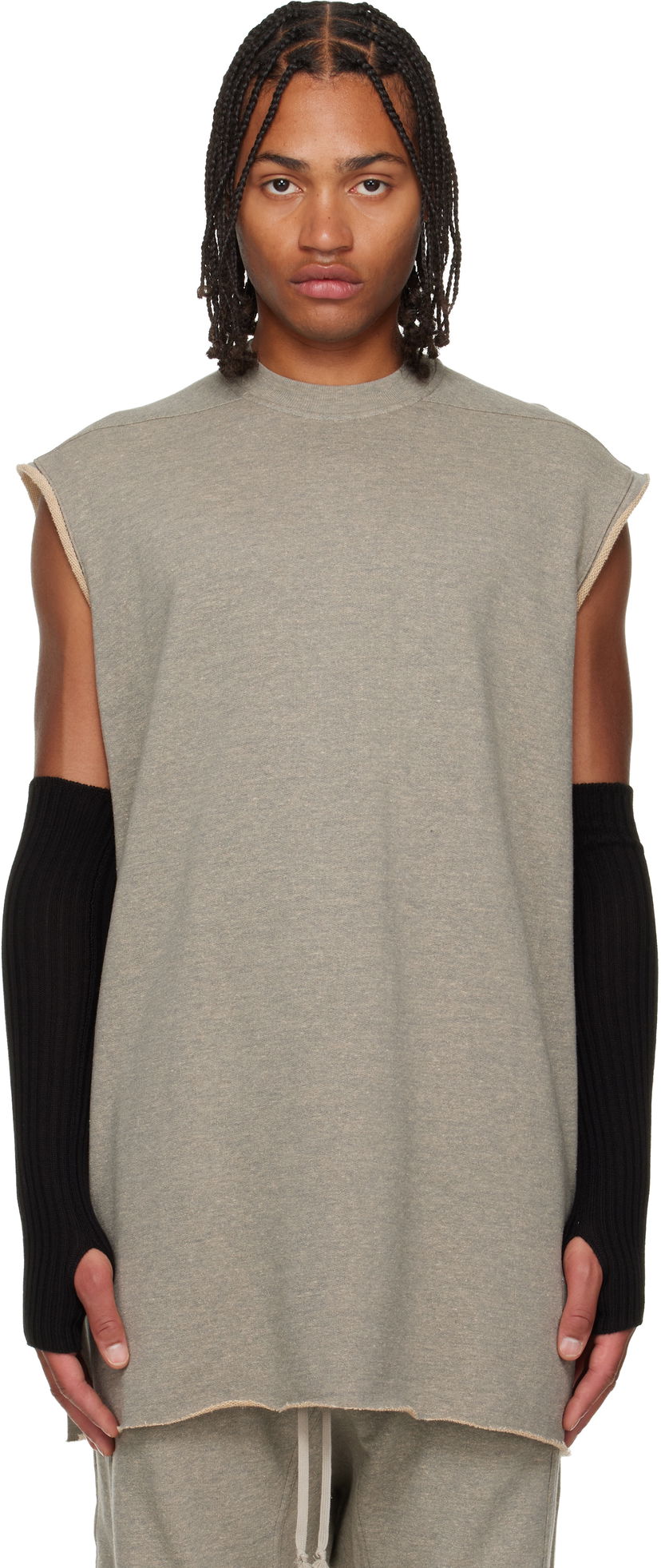 Majica Rick Owens Rick Owens DRKSHDW Concordians Sleeveless Tarp T-shirt Siva | DU02E7158 FGM