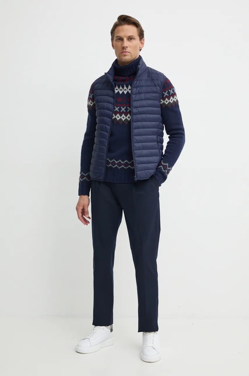 Pleteni pulover Barbour Turtleneck Sweater Modra | MKN1492, 1