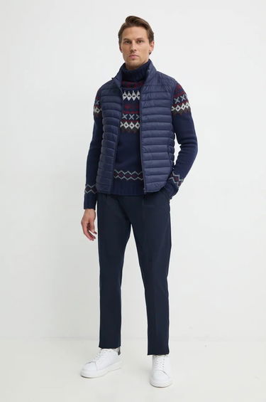 Pleteni pulover Barbour Turtleneck Sweater Modra | MKN1492, 1