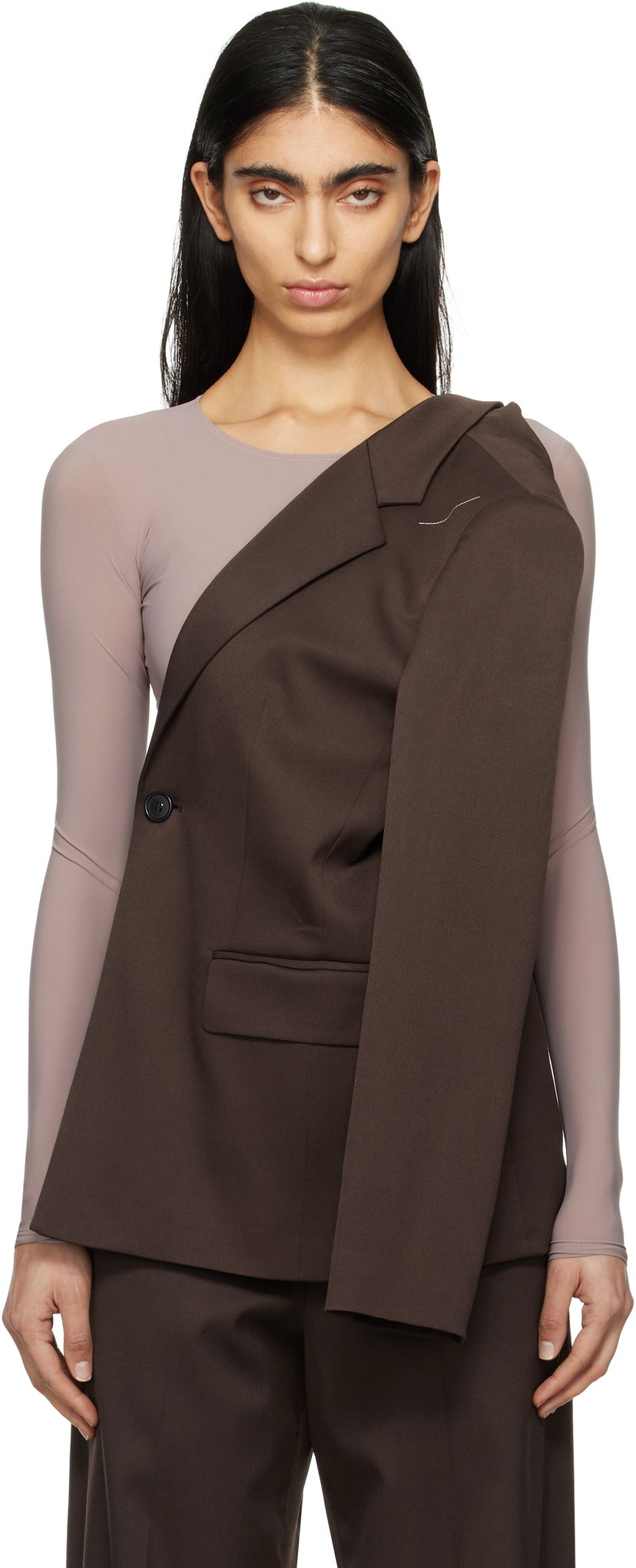Jakna Maison Margiela MM6 Maison Margiela Twist Suit Blazer Rjava | S52BN0141 S47848