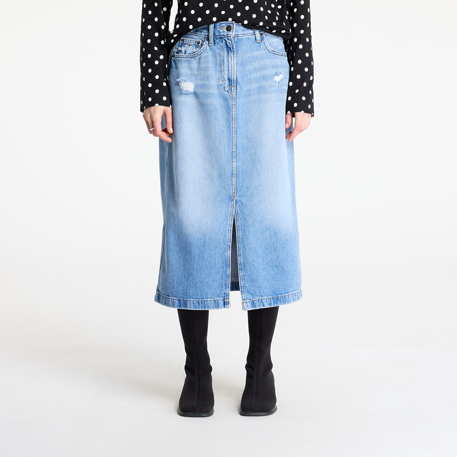Krila Tommy Hilfiger Tommy Jeans Claire Midi Denim Skirt Modra | DW0DW21292 1AB, 0