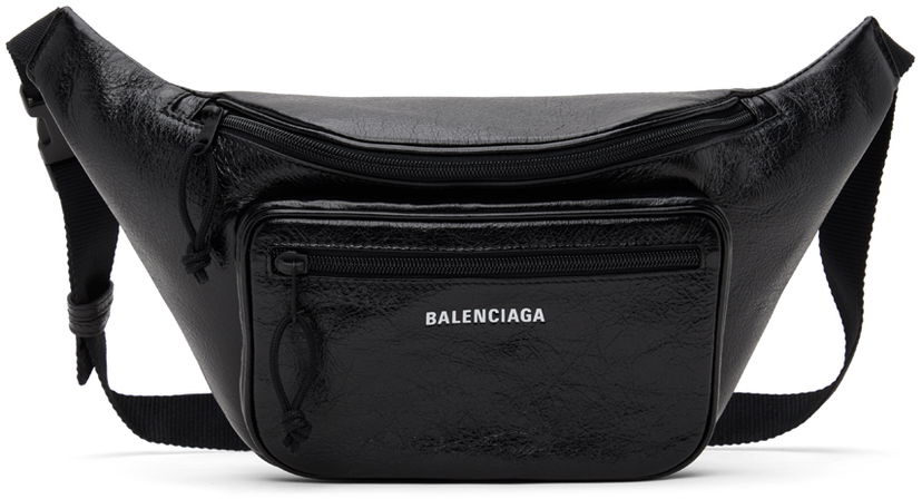 Pasovi Balenciaga Black Explorer Belt Bag Črna | 5295501VG87