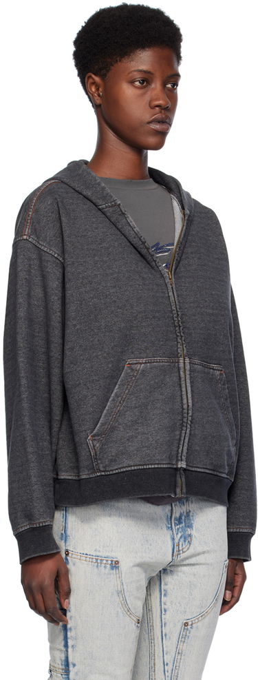 Pulover We11done Faded Zip-Up Hoodie Črna | WD-TJ0-24-787-U-BK, 1
