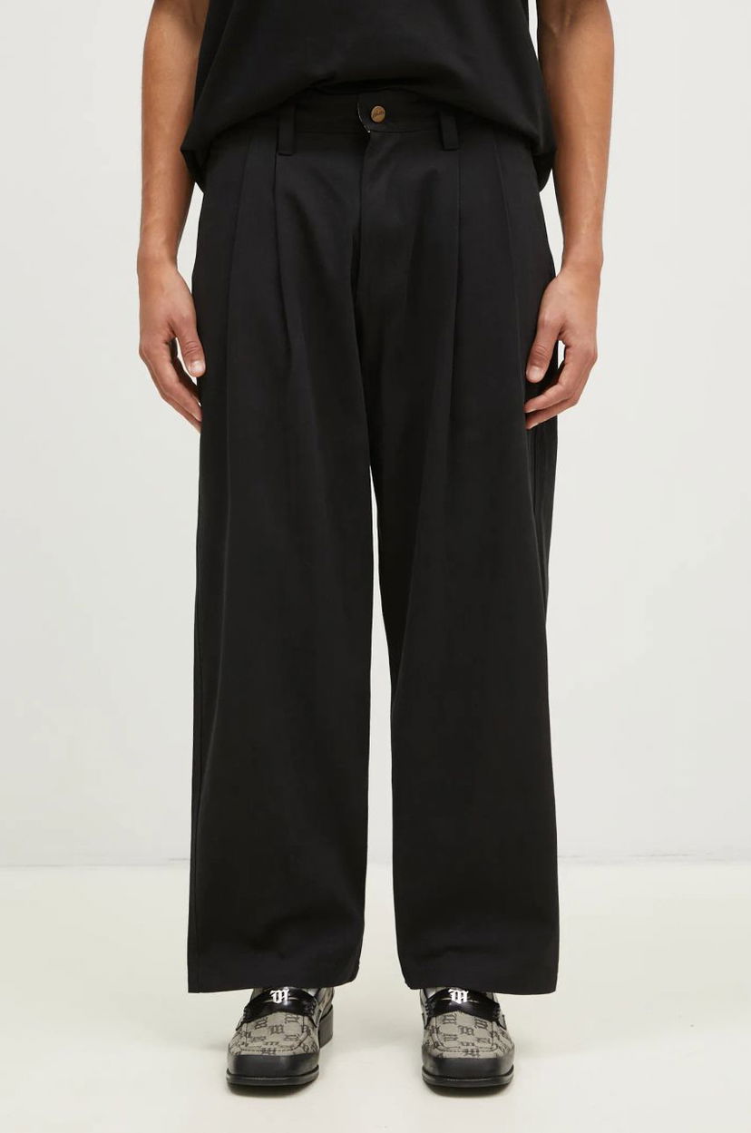 Hlače Butter Goods Pleated Chino Pants Črna | BG243717
