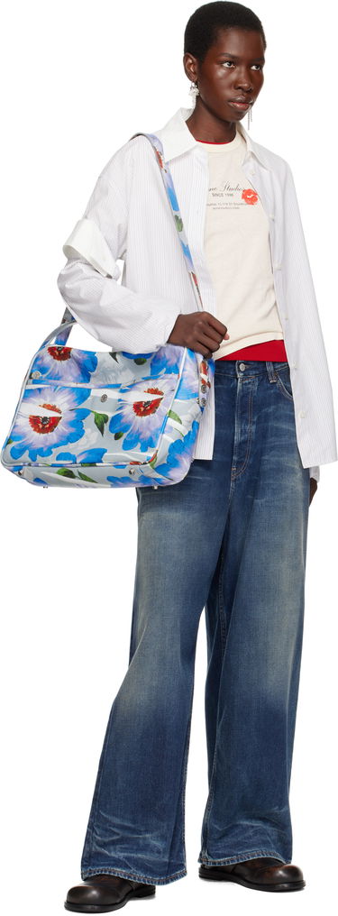 Torba za čez ramo Acne Studios Acne Studios Camero Floral-Print Camera Bag Modra | A10433-, 3