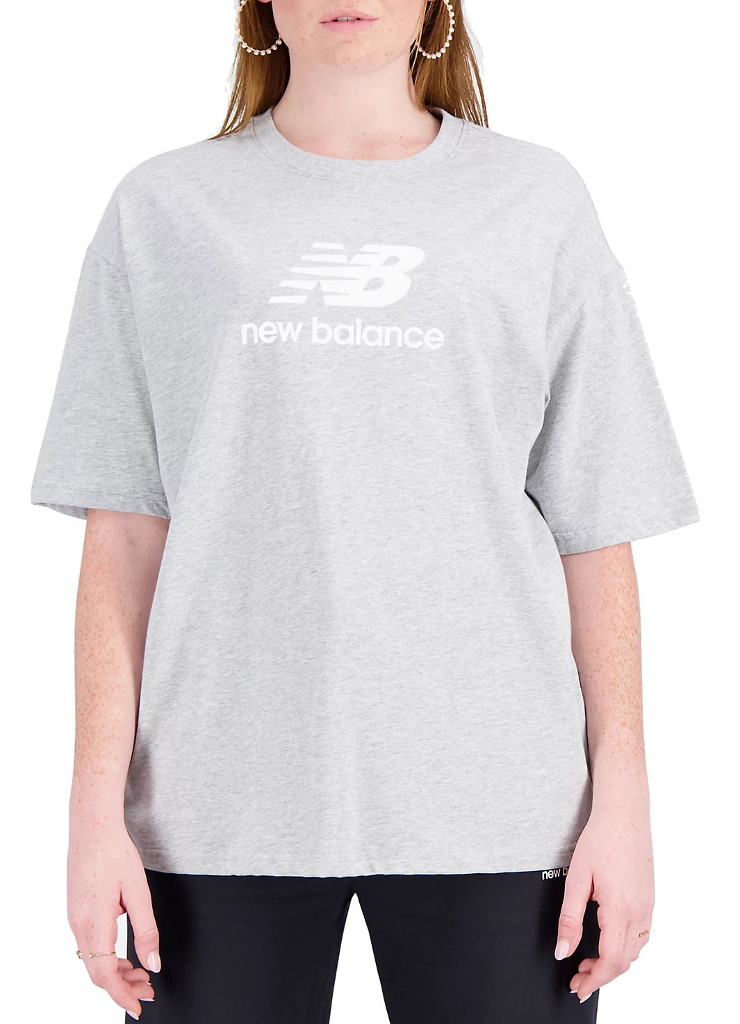 Majica New Balance Essentials Stacked Logo Siva | wt31519-ag, 0