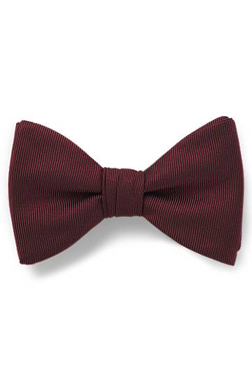 Modni dodatki BOSS Pre-tied Silk Blend Ribbed Bow Tie Bordo | 50520667