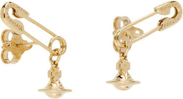 Uhani Vivienne Westwood Vivienne Westwood Gold-Tone Safety Pin Drop Earrings Kovinski | 6201035Y-01R001-, 1