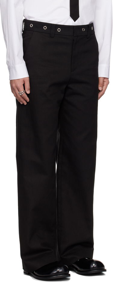 Hlače We11done We11done Eyelet Detailed Trousers Črna | WD-PT0-25-269-M-BK, 1