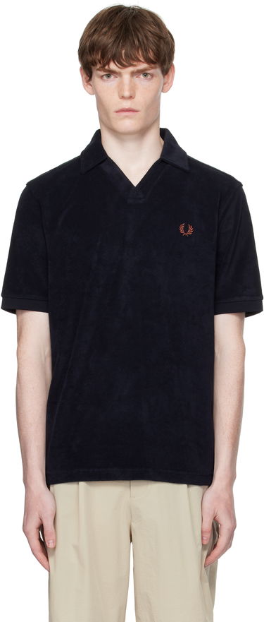Polo majica Fred Perry Fred Perry Open Collar Towelling Polo Črna | M7830, 0