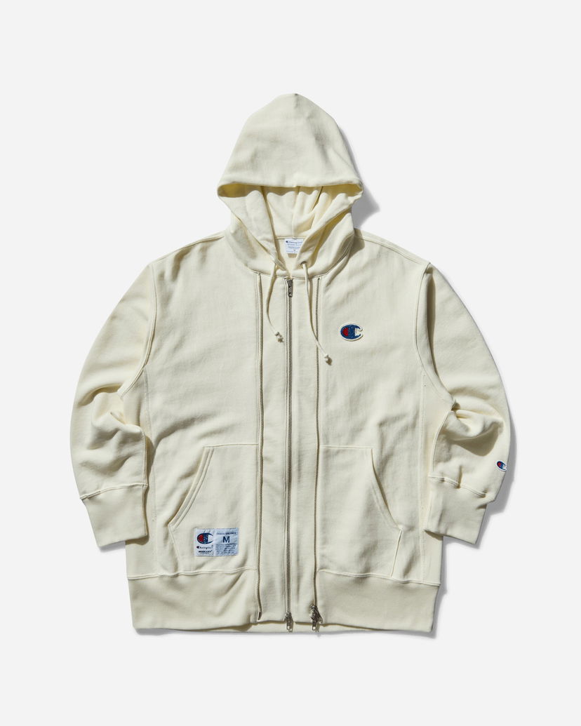 Pulover UNDERCOVER Reverse Weave Double Zip Hoodie Bež | UC1E4811 001