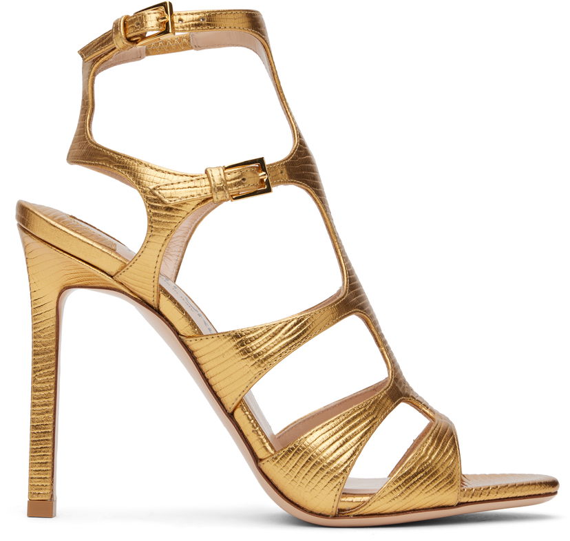 Nega čevljev Tom Ford TOM FORD Paradis Heeled Sandals Kovinski | W3613-LCL232G