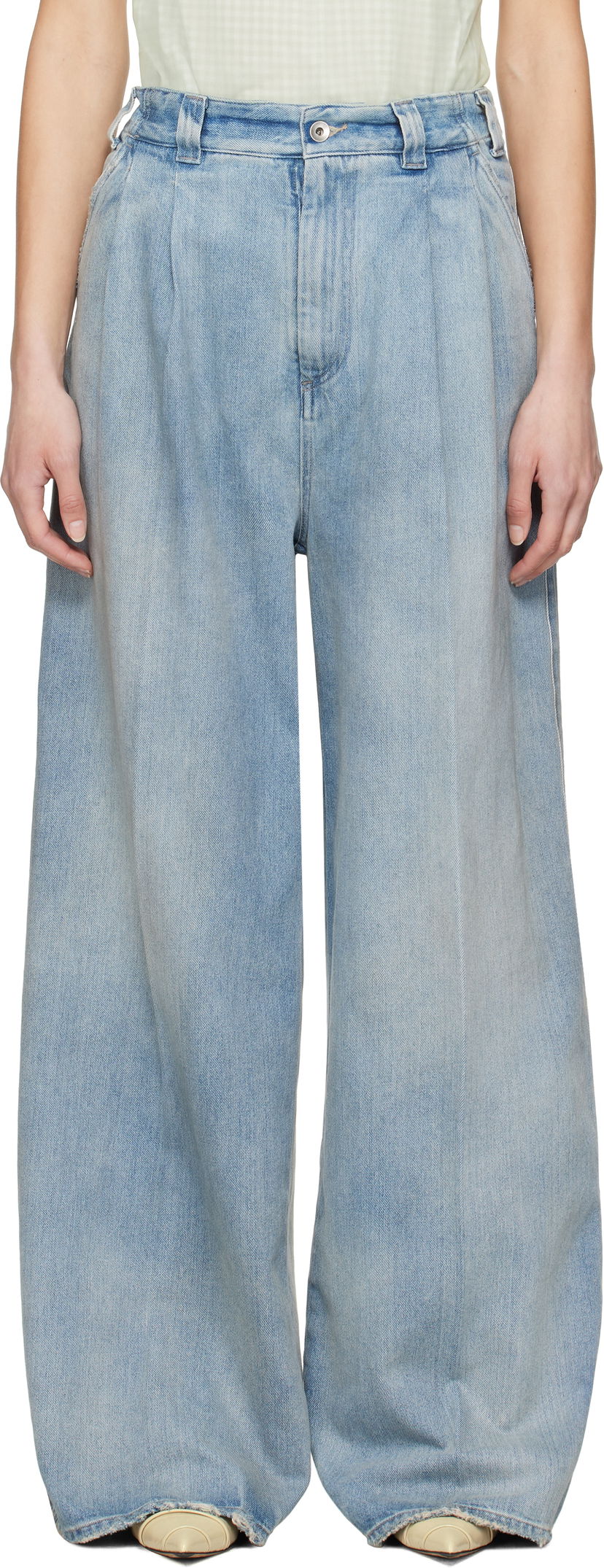Kavbojke Maison Margiela Maison Margiela 5 Pocket Wide Leg Jeans Modra | S51KA0605 S30383