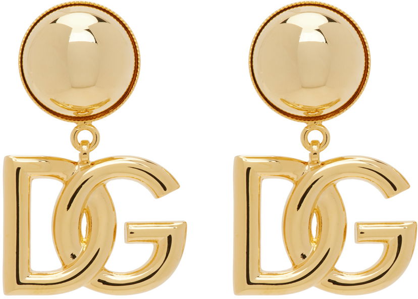 Uhani Dolce & Gabbana Gold 'DG' Earrings Kovinski | WEN6P6 W1111